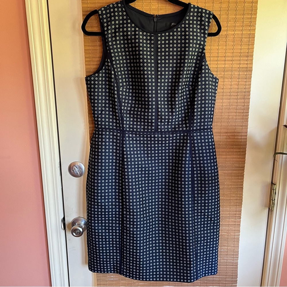 J. Crew navy foulard dress